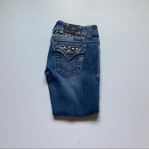 Miss Me Leopard Sequin Easy Capris Size 25